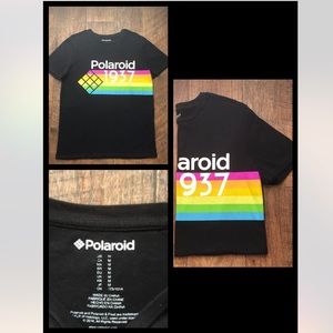 Men's Short Sleeve Polaroid Crew T-Shirt - Black